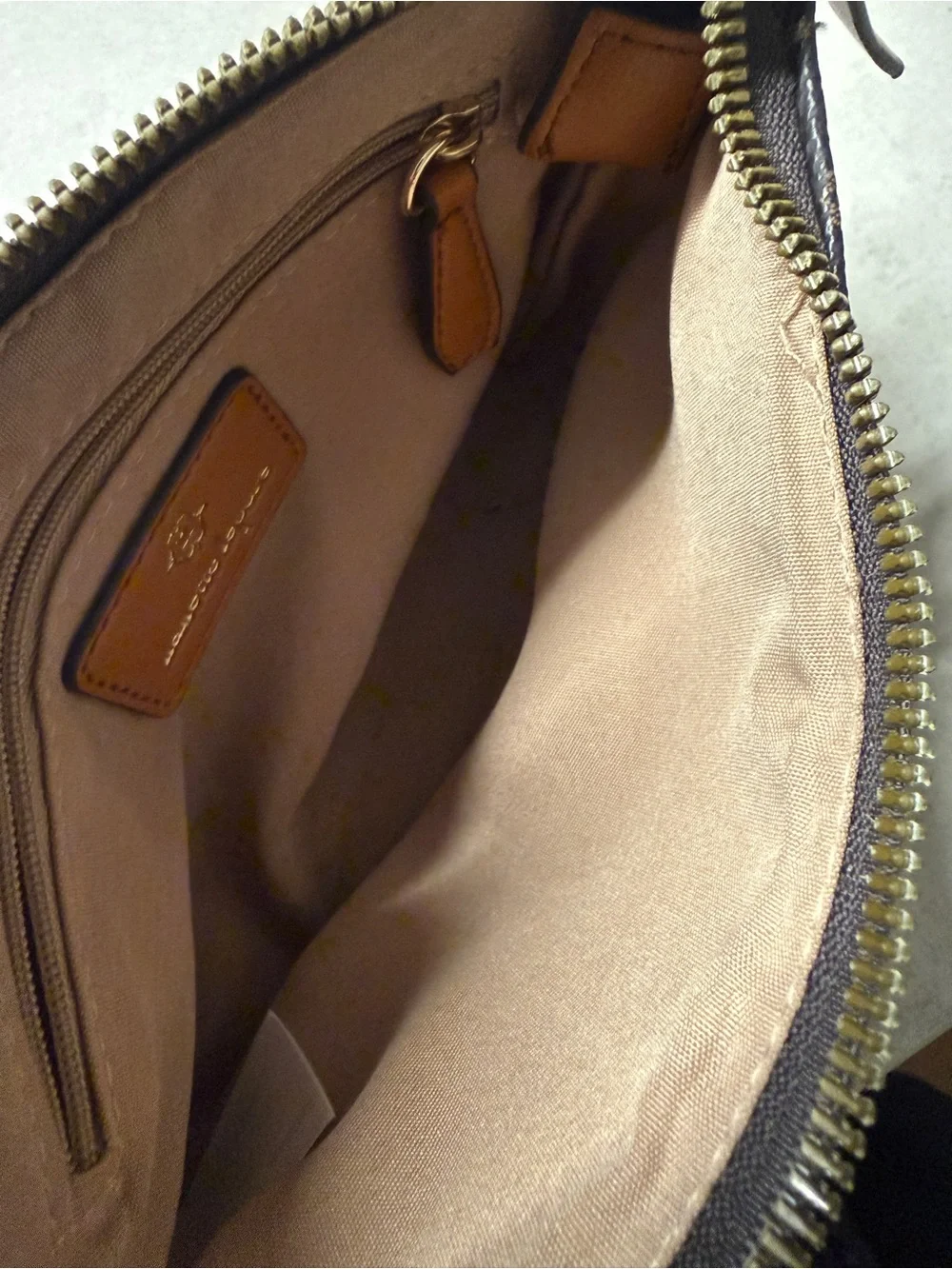 Nanette Lepore Brown Monogram Canvas Shoulder Bag
